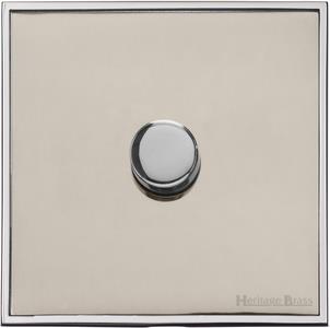 Heritage Brass Electrical, Executive Range - Satin Nickel - 1 Gang Dimmer (400 watts), 1 Gang Dimmer (400 watts), 1 Gang Dimmer (400 watts), 2 Way Push On/Off Dimmer Switches