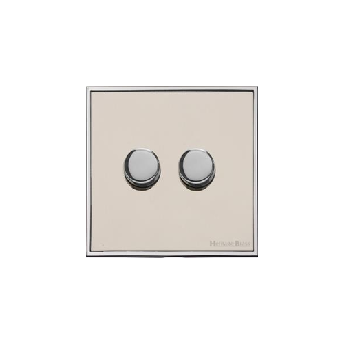 Executive Range Satin Nickel with Polished Chrome Switches & Sockets, EX25 - 2G Multi Location Secondary Dimmer by Heritage Brass By M-Marcus