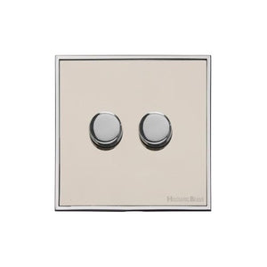 Executive Range Satin Nickel with Polished Chrome Switches & Sockets, EX25 - 2G Multi Location Secondary Dimmer by Heritage Brass By M-Marcus