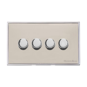 Executive Range Satin Nickel with Polished Chrome Switches & Sockets, EX25 - 4G Multi Location Primary Dimmer by Heritage Brass By M-Marcus
