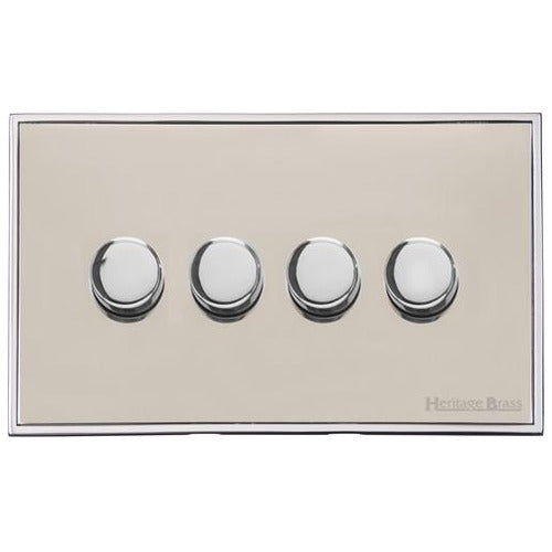 Executive Range Satin Nickel with Polished Chrome Switches & Sockets, EX25 - 4G Multi Location Secondary Dimmer by Heritage Brass By M-Marcus