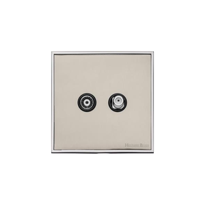 Executive Range Satin Nickel with Polished Chrome Switches & Sockets, EX25 - TV/Satellite Socket by Heritage Brass By M-Marcus