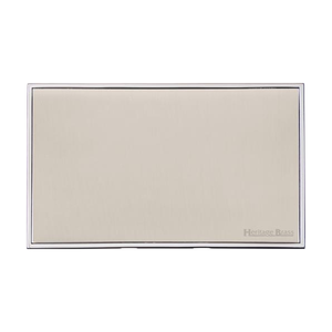 Executive Range Satin Nickel with Polished Chrome Switches & Sockets, EX25 - Double Blank Plate by Heritage Brass By M-Marcus