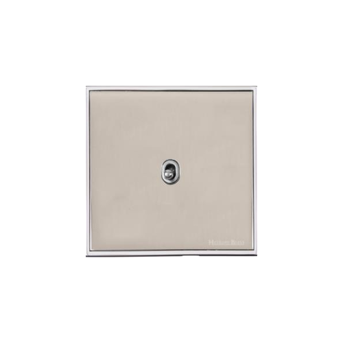 Executive Range Satin Nickel with Polished Chrome Switches & Sockets, EX25 - 1 Gang Stockholm Toggle by Heritage Brass By M-Marcus