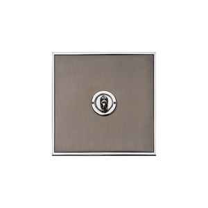 Executive Range Satin Black Nickel with Polished Chrome Switches & Sockets, EX26 - 1 Gang Toggle Switch by Heritage Brass By M-Marcus