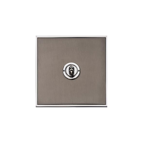 Executive Range Satin Black Nickel with Polished Chrome Switches & Sockets, EX26 - 1 Gang Toggle Switch by Heritage Brass By M-Marcus