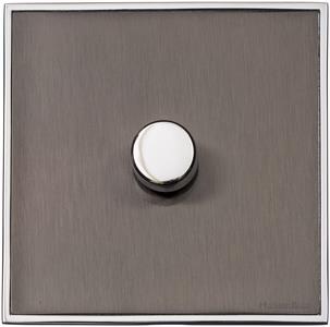 Heritage Brass Electrical, Executive Range - Satin Black Nickel - 1 Gang Dimmer (400 watts), 1 Gang Dimmer (400 watts), 1 Gang Dimmer (400 watts), 2 Way Push On/Off Dimmer Switches