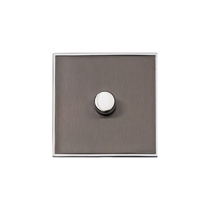 Executive Range Satin Black Nickel with Polished Chrome Switches & Sockets, EX26 - 1 Gang TED Dimmer (Compatible with LED Lamps) by Heritage Brass By M-Marcus