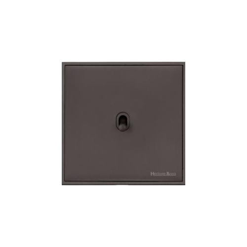 Executive Range Matt Bronze Switches & Sockets, EX9 - 1 Gang Intermediate Stockholm Toggle by Heritage Brass By M-Marcus