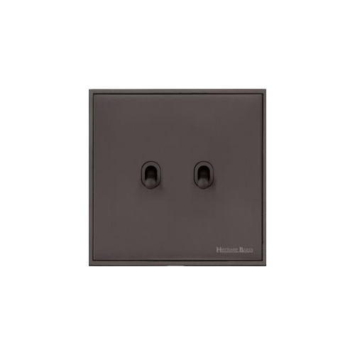 Executive Range Matt Bronze Switches & Sockets, EX9 - 2 Gang Stockholm Toggle by Heritage Brass By M-Marcus