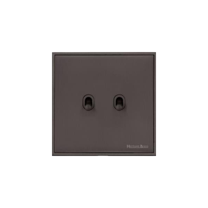 Executive Range Matt Bronze Switches & Sockets, EX9 - 2 Gang Stockholm Toggle by Heritage Brass By M-Marcus
