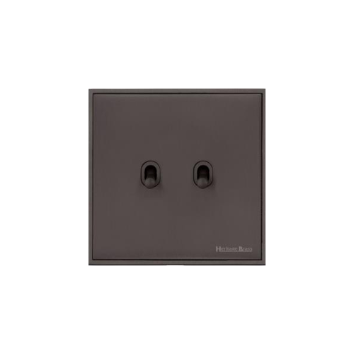Executive Range Matt Bronze Switches & Sockets, EX9 - 2 Gang Stockholm Toggle by Heritage Brass By M-Marcus