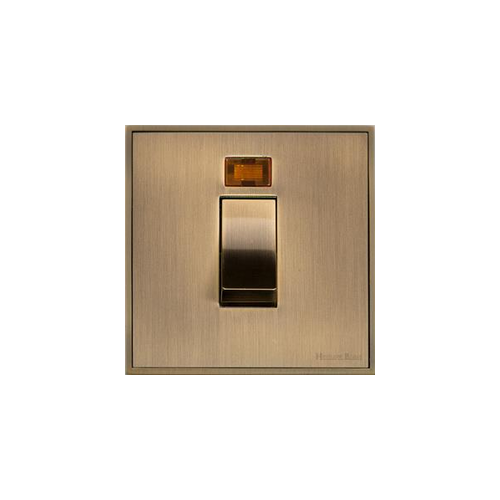 Executive Range Antique Brass Switches & Sockets, EX91 - 45A DP Cooker Switch with Neon (single plate) by Heritage Brass By M-Marcus