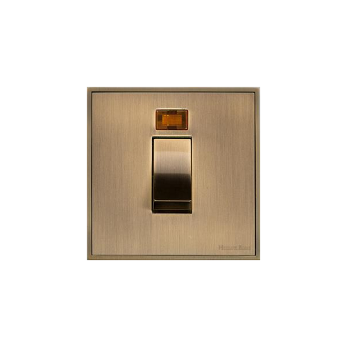 Executive Range Antique Brass Switches & Sockets, EX91 - 45A DP Cooker Switch with Neon (single plate) by Heritage Brass By M-Marcus