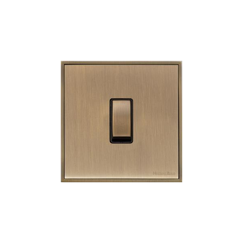Executive Range Antique Brass Switches & Sockets, EX91 - 1 Gang Intermediate Rocker Switch by Heritage Brass By M-Marcus