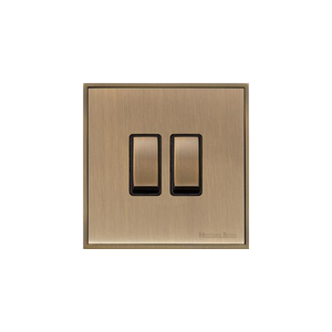 Executive Range Antique Brass Switches & Sockets, EX91 - 2 Gang Rocker Switch by Heritage Brass By M-Marcus