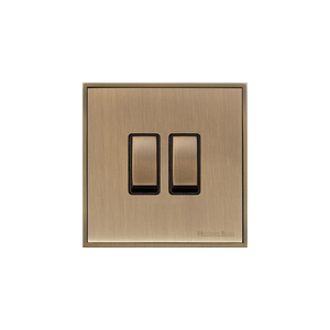Executive Range Antique Brass Switches & Sockets, EX91 - 2 Gang Rocker Switch by Heritage Brass By M-Marcus