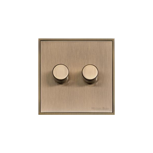 Executive Range Antique Brass Switches & Sockets, EX91 - 2 Gang Dimmer 250 watts (Compatible with halogen/ incandescent bulbs) by Heritage Brass By M-Marcus