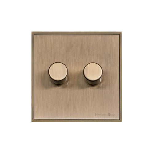 Executive Range Antique Brass Switches & Sockets, EX91 - 2G Multi Location Secondary Dimmer by Heritage Brass By M-Marcus