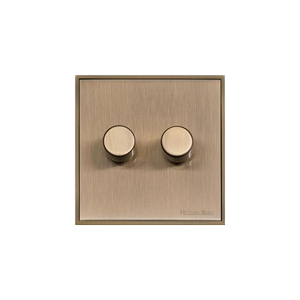 Executive Range Antique Brass Switches & Sockets, EX91 - 2 Gang TED Dimmer (Compatible with LED Lamps) by Heritage Brass By M-Marcus