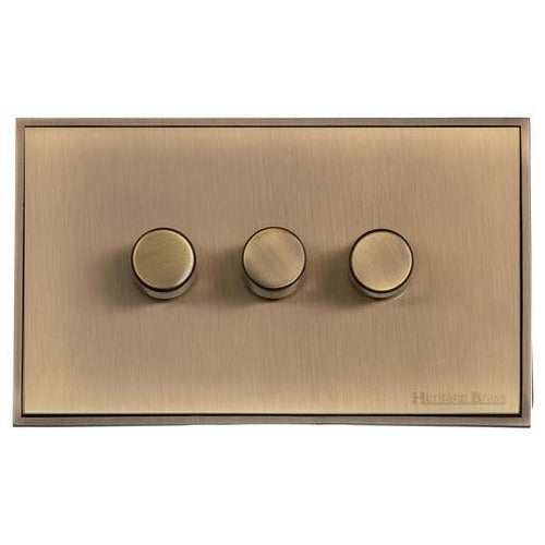 Executive Range Antique Brass Switches & Sockets, EX91 - 3G Multi Location Primary Dimmer by Heritage Brass By M-Marcus