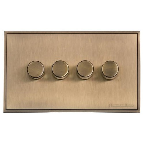Executive Range Antique Brass Switches & Sockets, EX91 - 4G Multi Location Primary Dimmer by Heritage Brass By M-Marcus