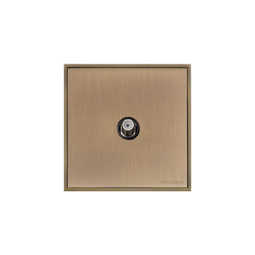 Executive Range Antique Brass Switches & Sockets, EX91 - 1 Gang Satellite Socket by Heritage Brass By M-Marcus