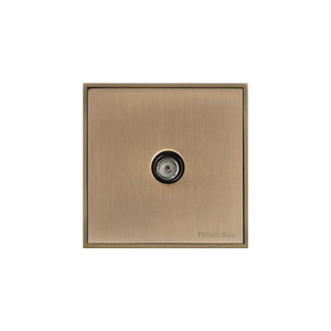 Executive Range Antique Brass Switches & Sockets, EX91 - 1 Gang Isolated TV Coaxial Socket by Heritage Brass By M-Marcus