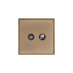 Executive Range Antique Brass Switches & Sockets, EX91 - TV/Satellite Socket by Heritage Brass By M-Marcus