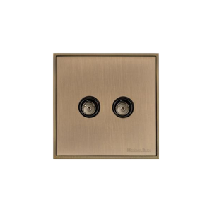 Executive Range Antique Brass Switches & Sockets, EX91 - TV/FM Diplexed Socket by Heritage Brass By M-Marcus