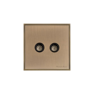 Executive Range Antique Brass Switches & Sockets, EX91 - TV/FM Diplexed Socket by Heritage Brass By M-Marcus