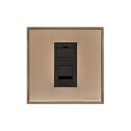 Executive Range Antique Brass Switches & Sockets, EX91 - 1 Gang CAT6 by Heritage Brass By M-Marcus