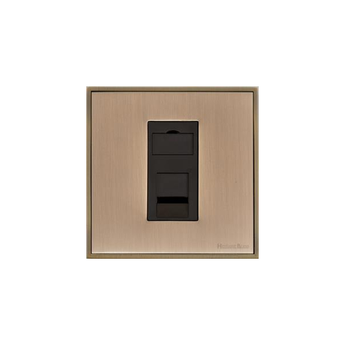 Executive Range Antique Brass Switches & Sockets, EX91 - 1 Gang RJ45 by Heritage Brass By M-Marcus