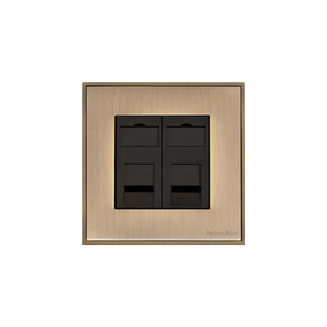 Executive Range Antique Brass Switches & Sockets, EX91 - 2 Gang Master Line Socket by Heritage Brass By M-Marcus