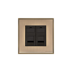 Executive Range Antique Brass Switches & Sockets, EX91 - 2 Gang Master Line Socket by Heritage Brass By M-Marcus