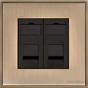 Executive Range-Antique Brass-2 Gang Master Line Socket