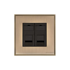 Executive Range Antique Brass Switches & Sockets, EX91 - 2 Gang CAT6 by Heritage Brass By M-Marcus