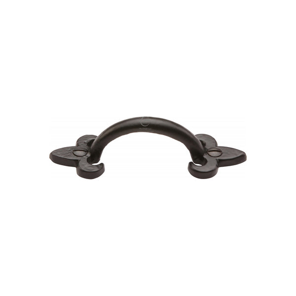 Matt Black Iron Fleur-de-lys Cabinet Pull Handle by M Marcus - Heritage Brass