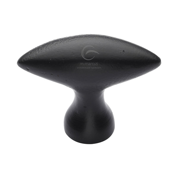 Matt Black Iron Elliptic Cabinet Knob by M Marcus - Heritage Brass
