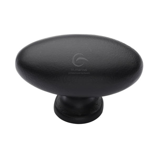 Matt Black Iron Oval Cabinet Knob by M Marcus - Heritage Brass