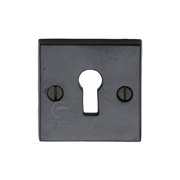 Standard Key Escutcheon Square Black Iron