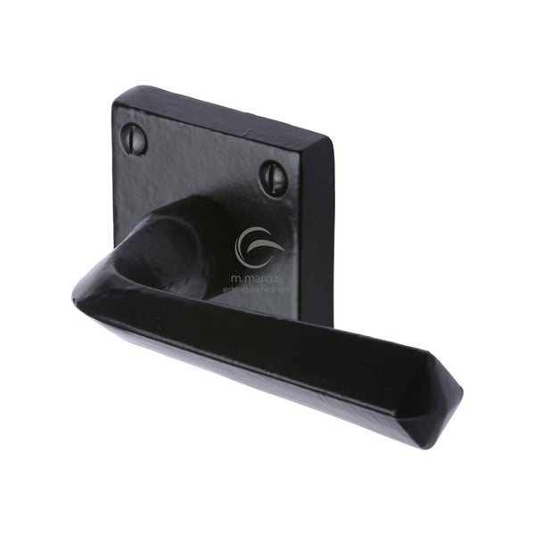 M Marcus - Heritage Brass, Black Iron Donnington Door Handle on Square Rose, Door Handles, Door Handles on Square Rose