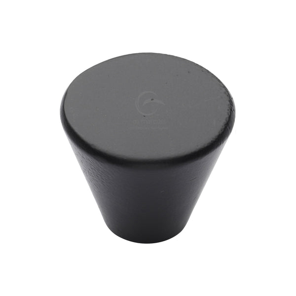 Matt Black Iron Round Cone Cabinet Knob by M Marcus - Heritage Brass