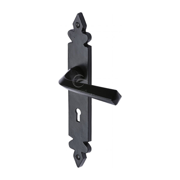 M Marcus - Heritage Brass, Black Iron Ironbridge Door Handle on Plate, Door Handles, Door Handles on Plate