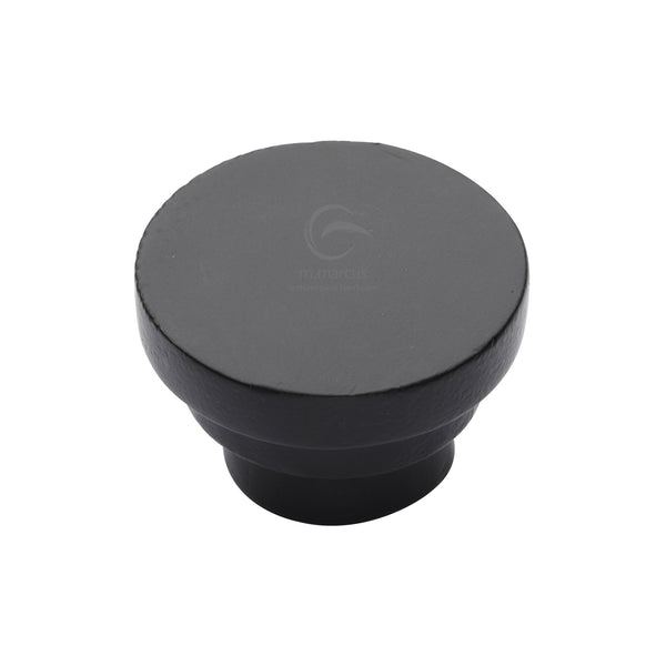 Matt Black Iron Round Stepped Cabinet Knob by M Marcus - Heritage Brass
