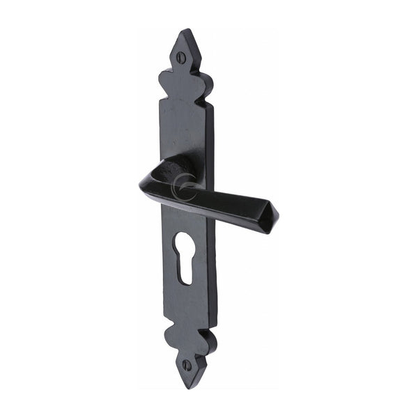 M Marcus - Heritage Brass, Black Iron Ironbridge Door Handle on Plate, Door Handles, Door Handles on Plate