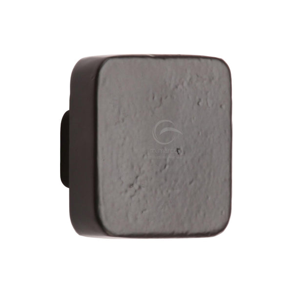 Matt Black Iron Square Cabinet Knob by M Marcus - Heritage Brass