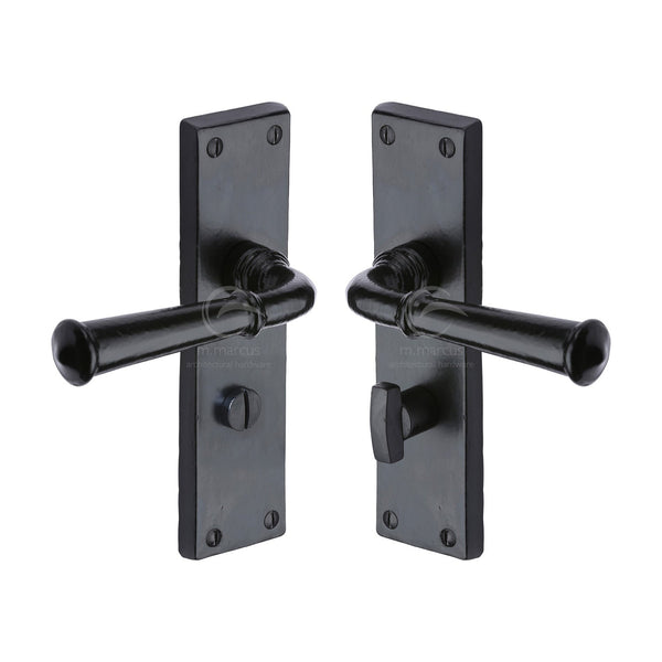 M Marcus - Heritage Brass, Black Iron Ashfield Door Handle on Plate, Door Handles, Door Handles on Plate