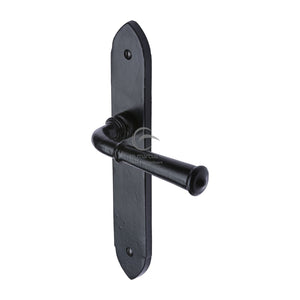 M Marcus - Heritage Brass, Black Iron Hadley Door Handle on Plate, Door Handles, Door Handles on Plate