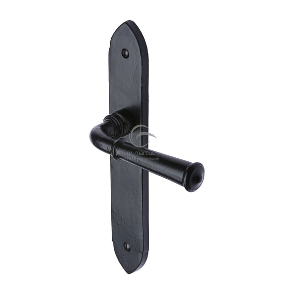 M Marcus - Heritage Brass, Black Iron Hadley Door Handle on Plate, Door Handles, Door Handles on Plate